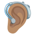 🦻🏽 ear with hearing aid: medium skin tone display on Google